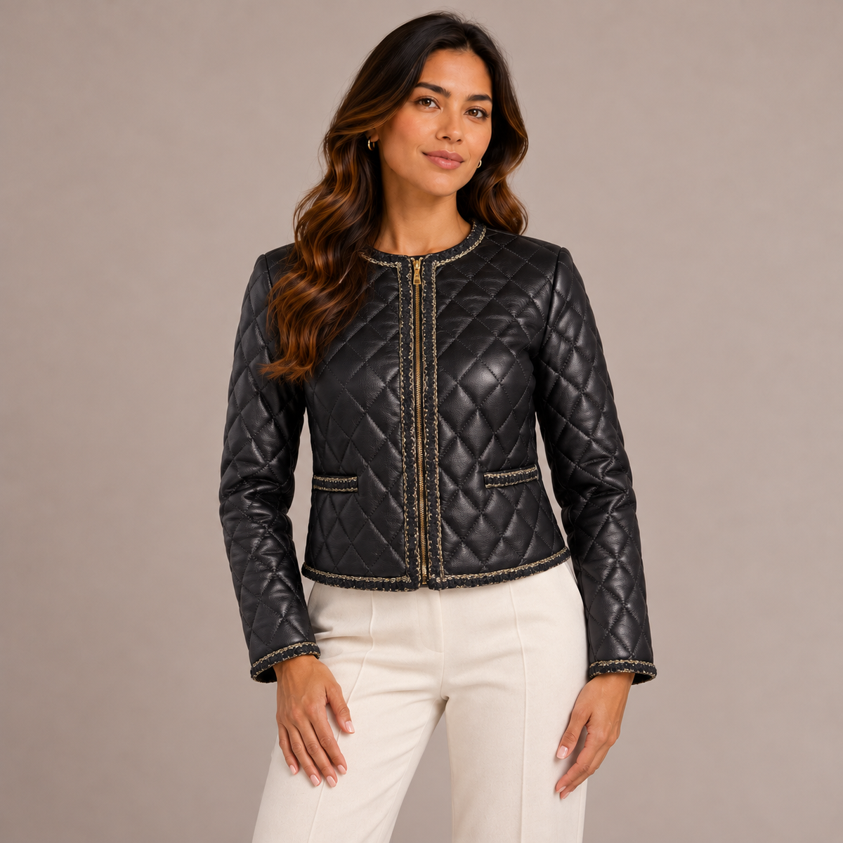 Black Faux-Leather Jacket – product photo 1