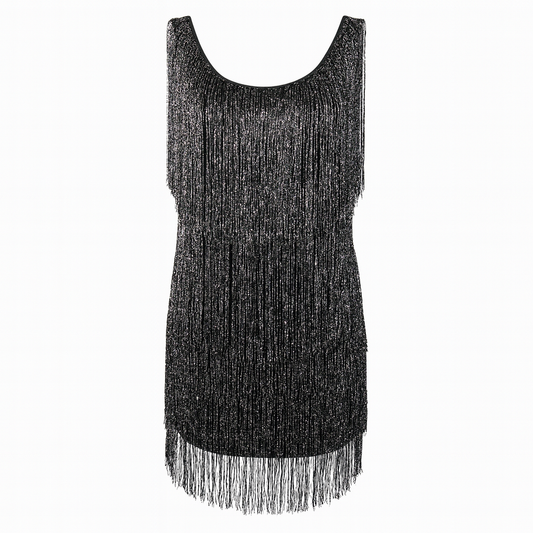 Metallic dress with fringes