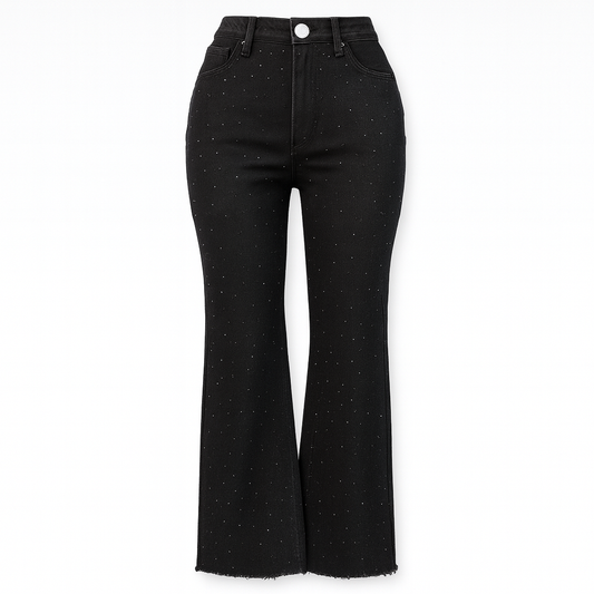 Black jeans with rhinestones