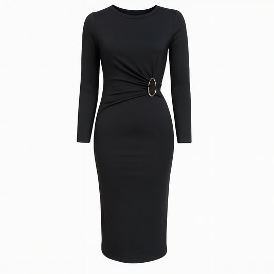 Black dress with gold detail