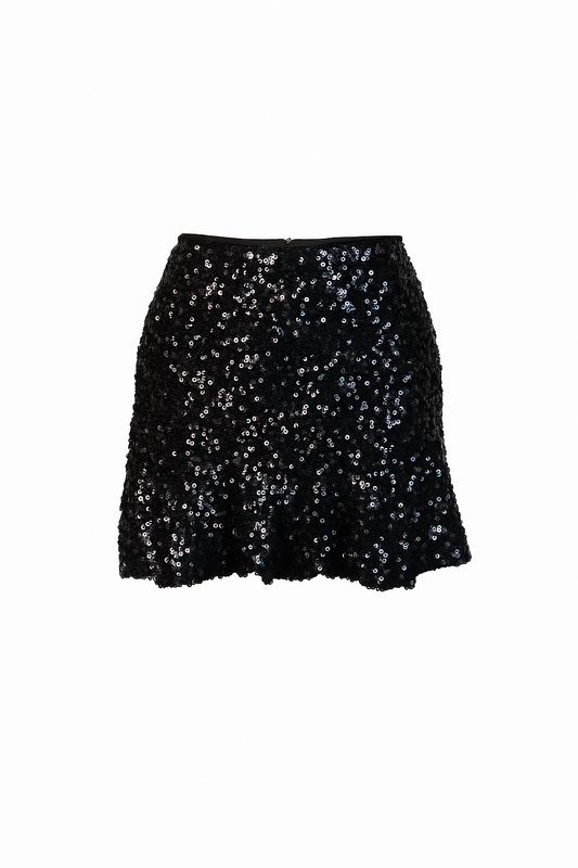 Sequined black skirt