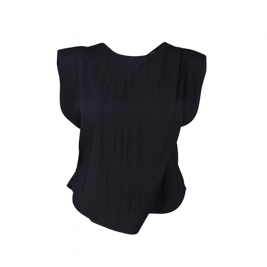 Black draped top