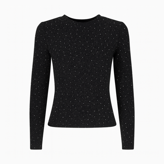 Metallic shirt with silver dots