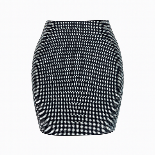 Black and silver elastic skirt