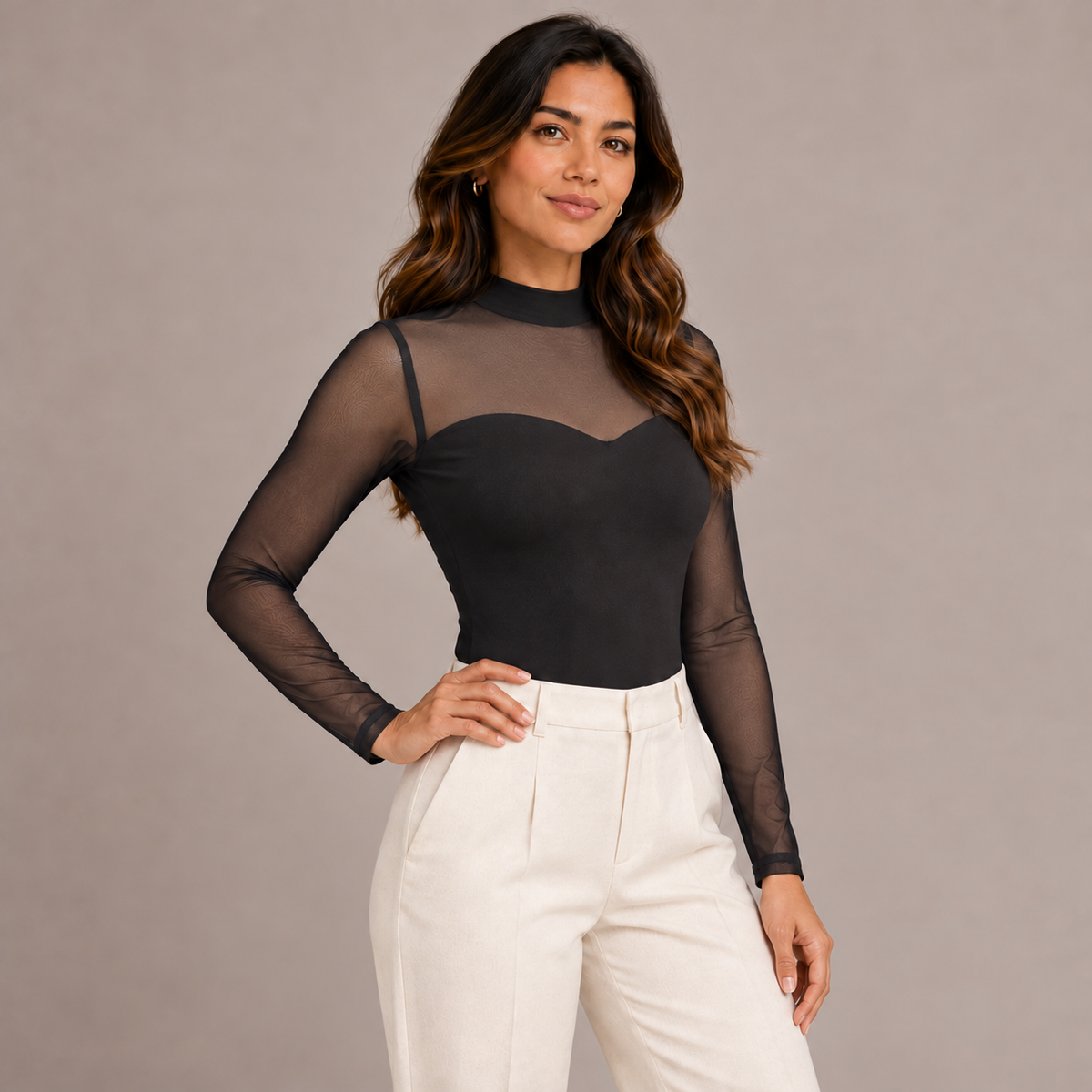 Black Sweetheart-Neckline Bodysuit – product photo 1