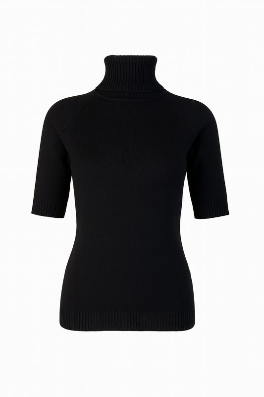 High neck black knit