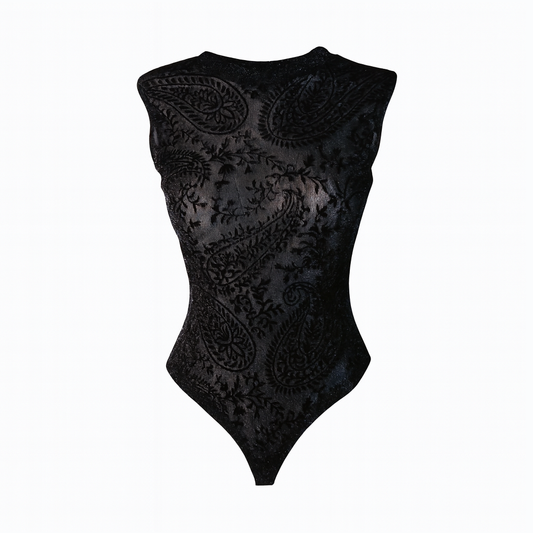 Black sleeveless bodysuit