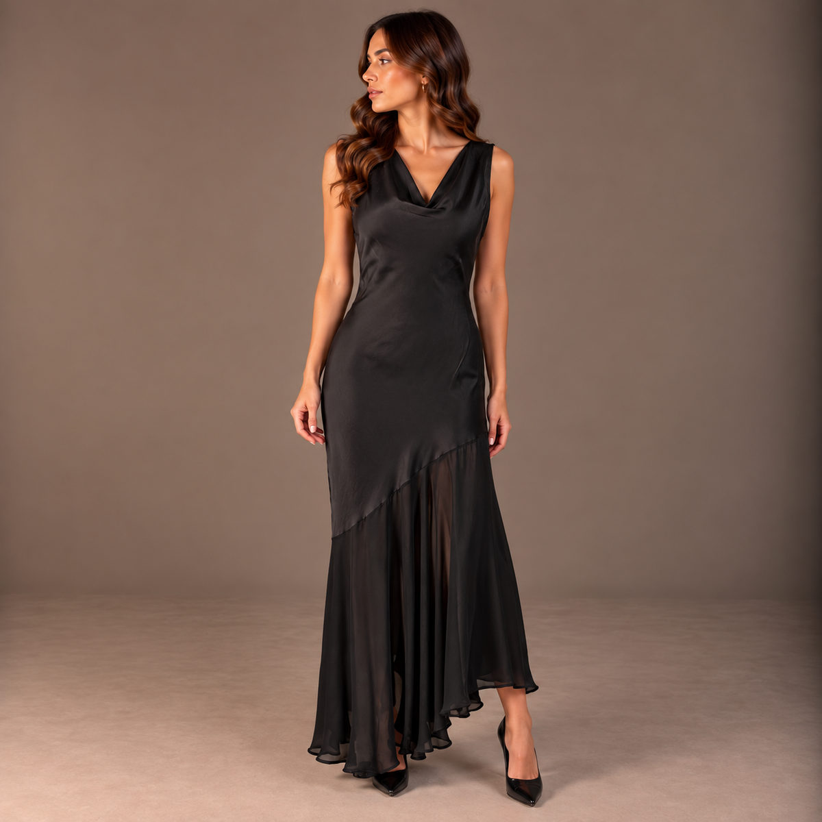 Black Women's Dress – Elegant Winter Style 