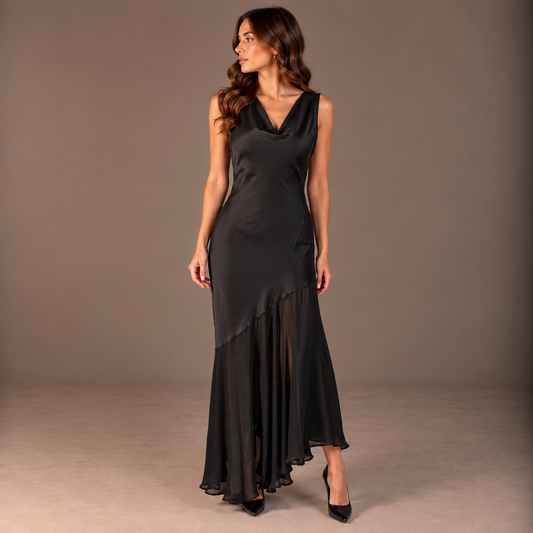 Black Women's Dress – Elegant Winter Style 