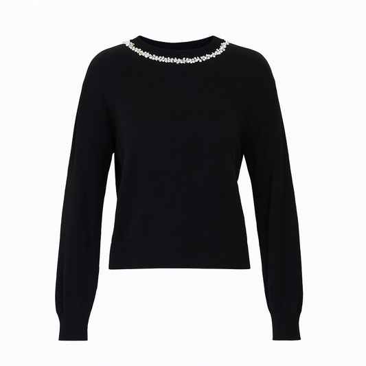 Black knit with sequined collar