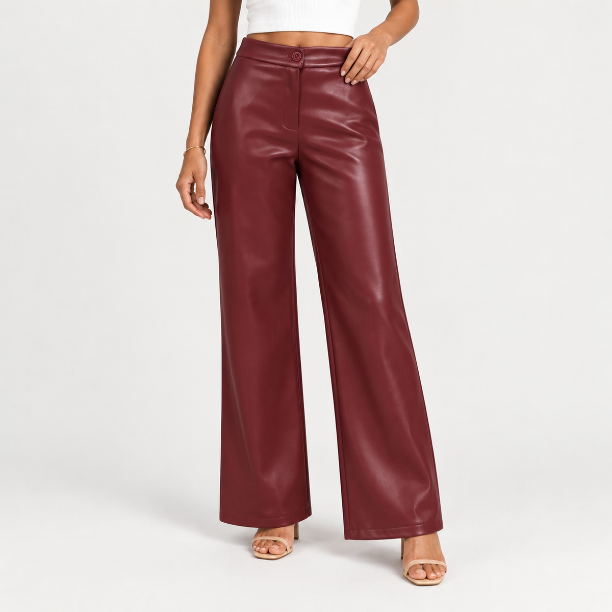 Bordeaux leather pants