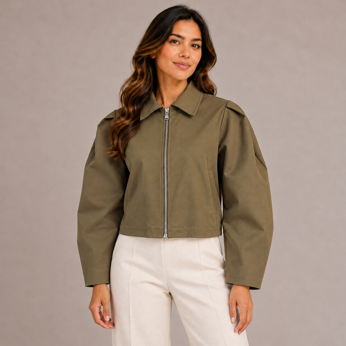 Brown Bomber Jacket – product photo 1