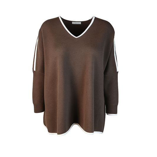 V neck oversize knit sweater