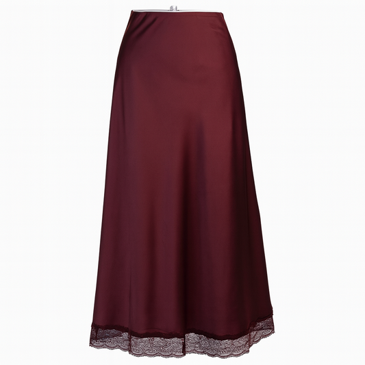 Satin midi skirt Dentelle