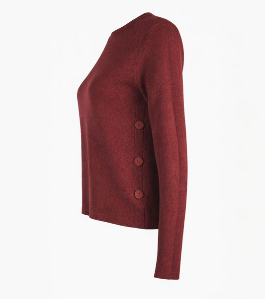 Plain knit with buttons on the side