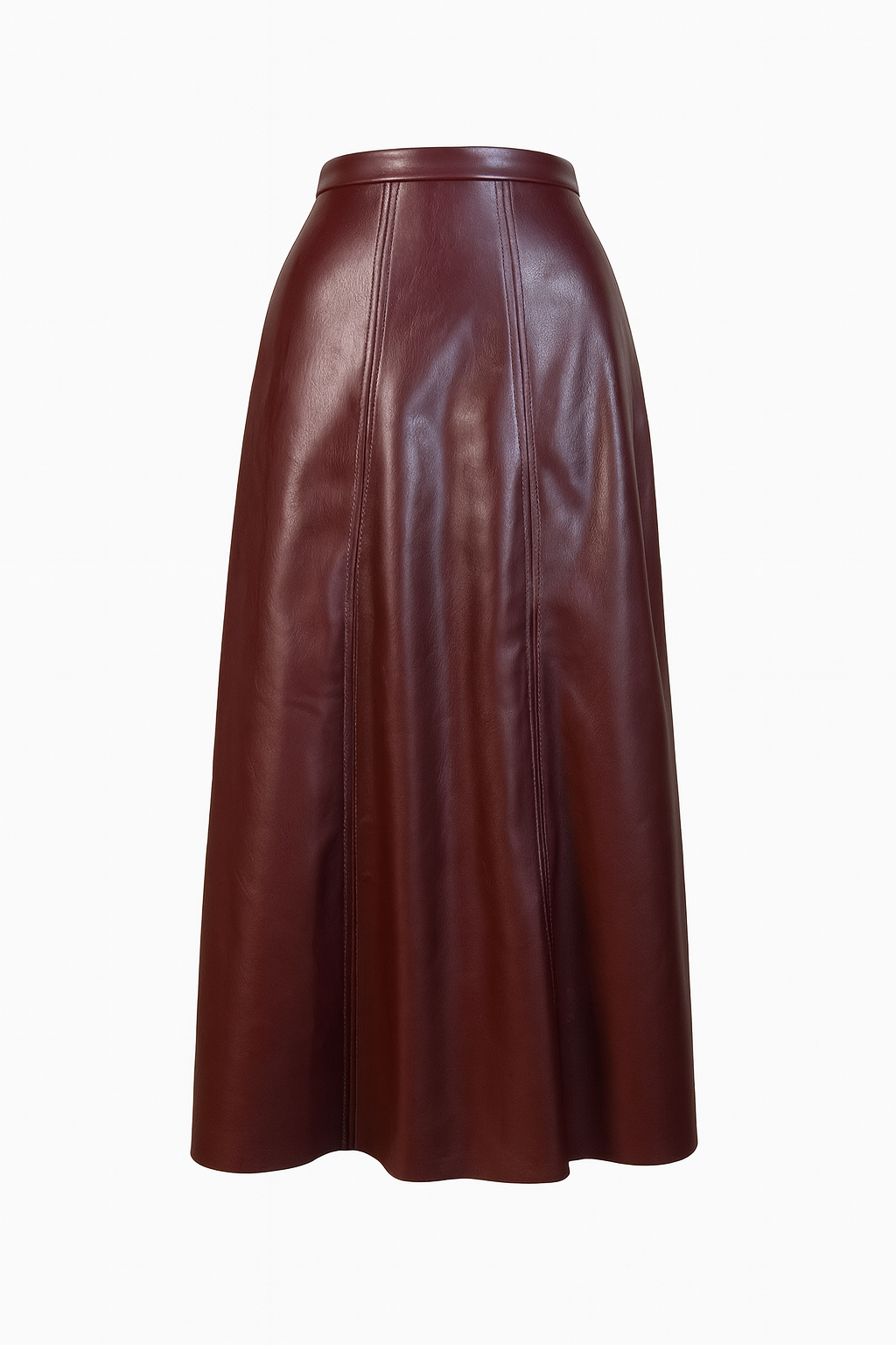 Leather skirt - bordeaux