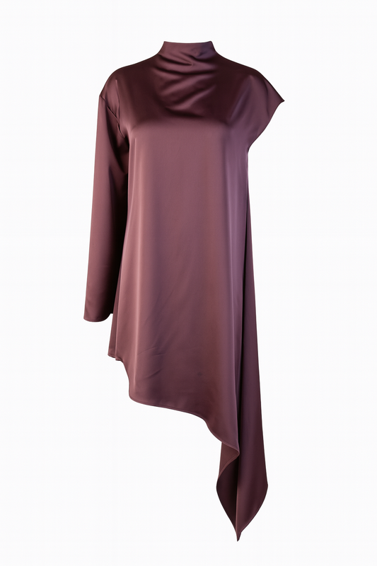 Asymmetrical bordeaux dress