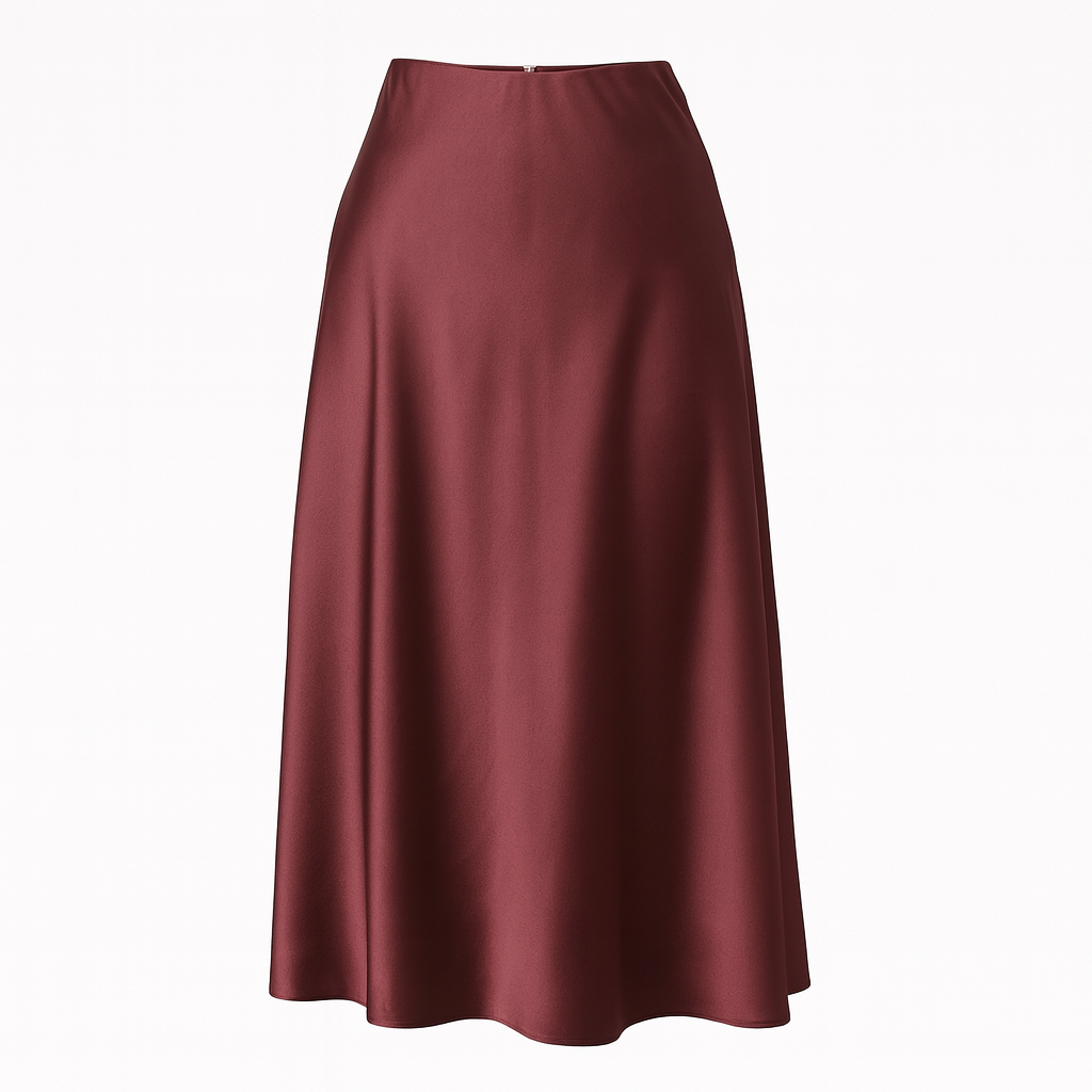 Satin midi skirt