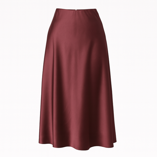 Satin midi skirt