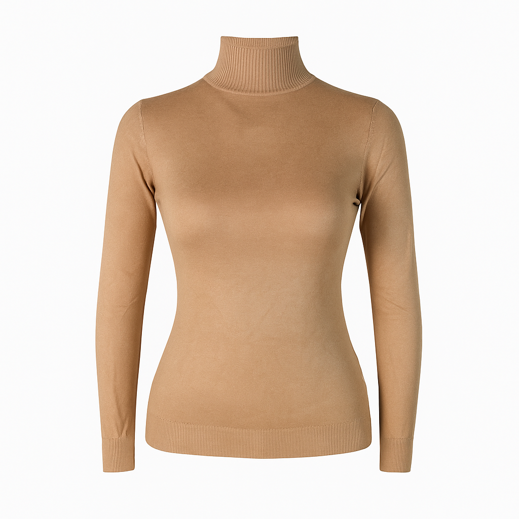 High neck basic sweater