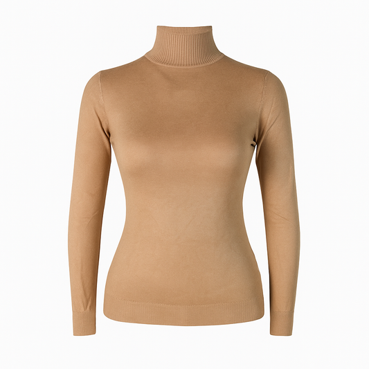 High neck basic sweater