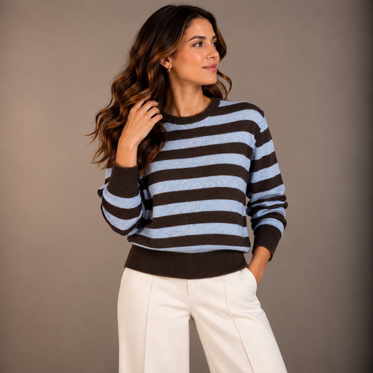 Cashmere-Mix Striped Knit – Winter Colors – alternate view 2