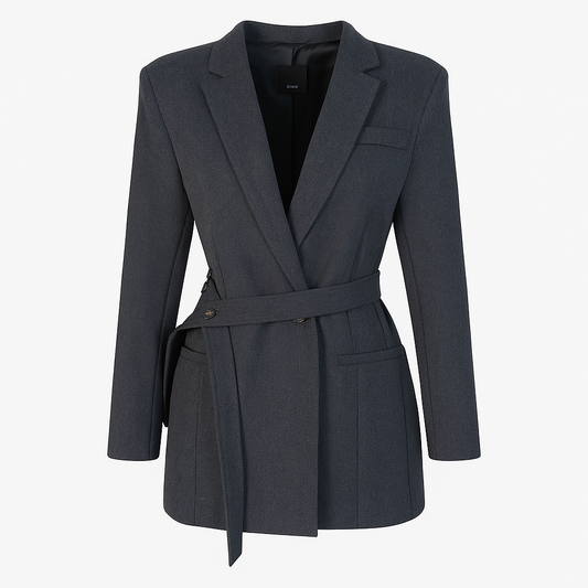 Grey blazer with belt