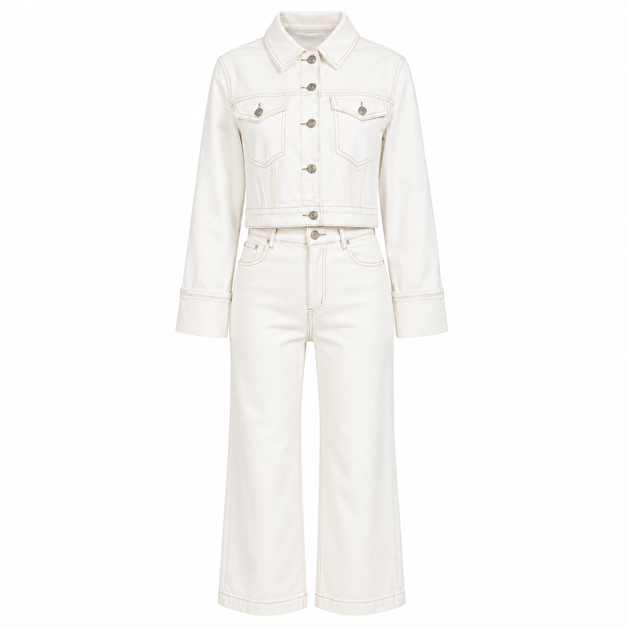 Straight cut white jeans 