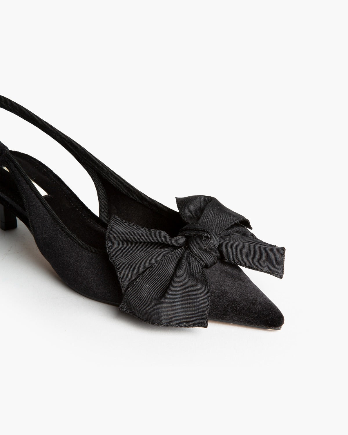 CORINA M6690 black velvet pointed-toe kitten-heel slingback – view 5