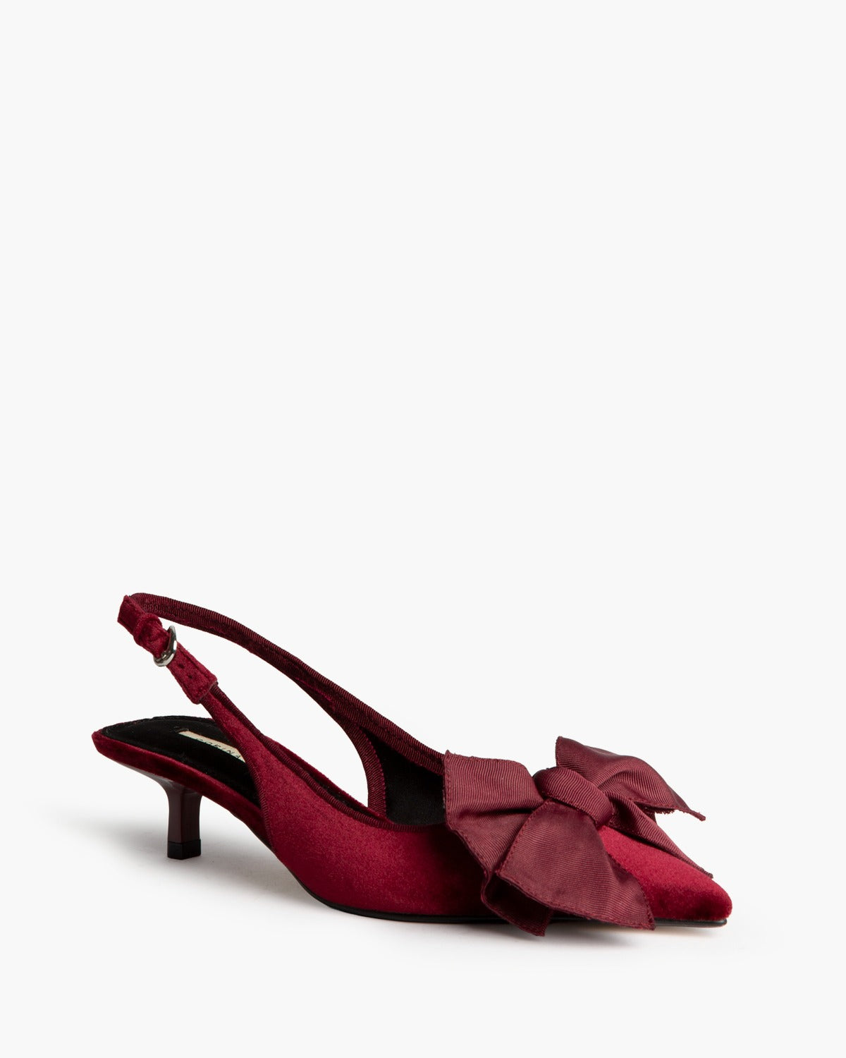 CORINA M6690 bordeaux velvet pointed-toe kitten-heel slingback – view 1
