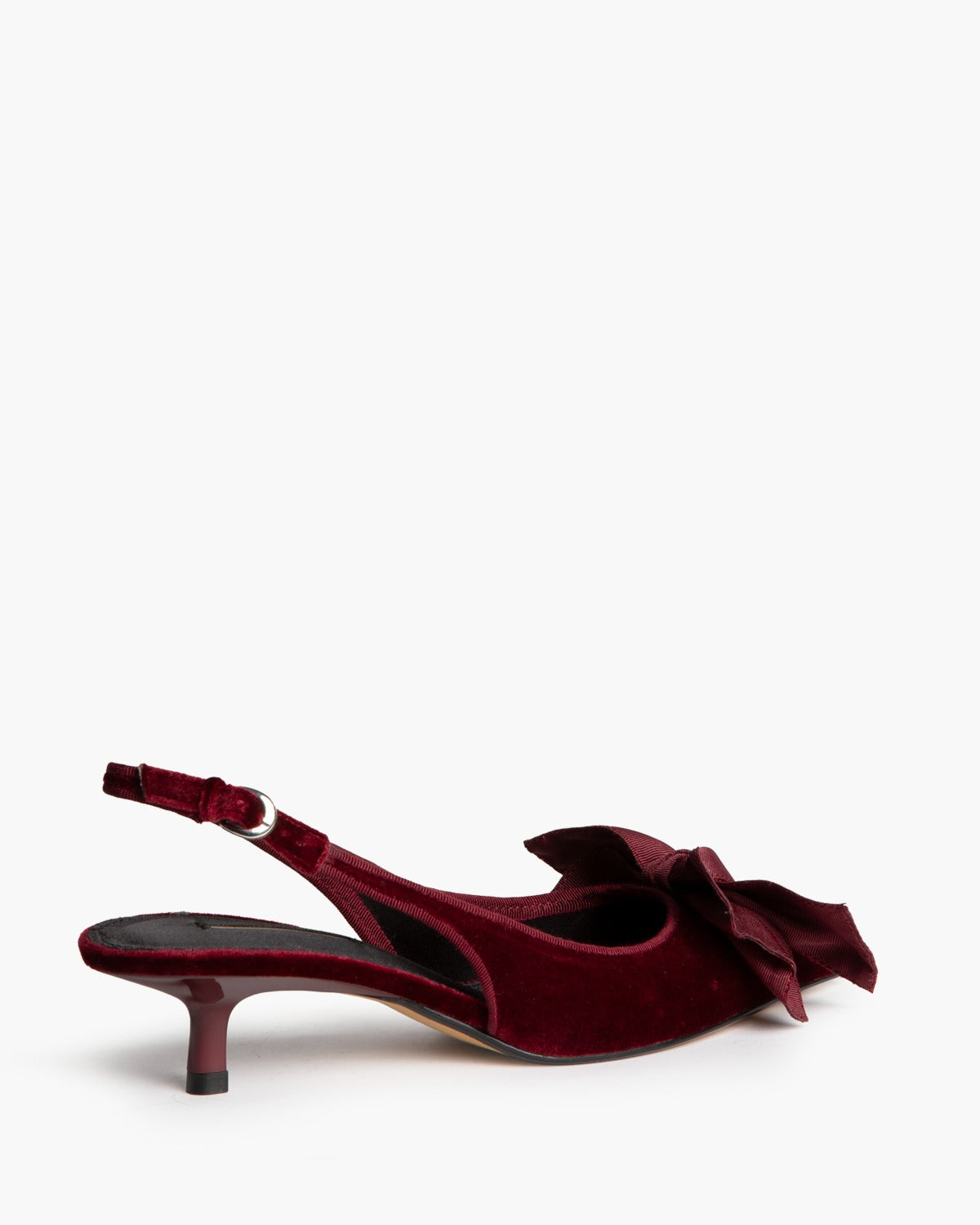 CORINA M6690 bordeaux velvet pointed-toe kitten-heel slingback – view 3