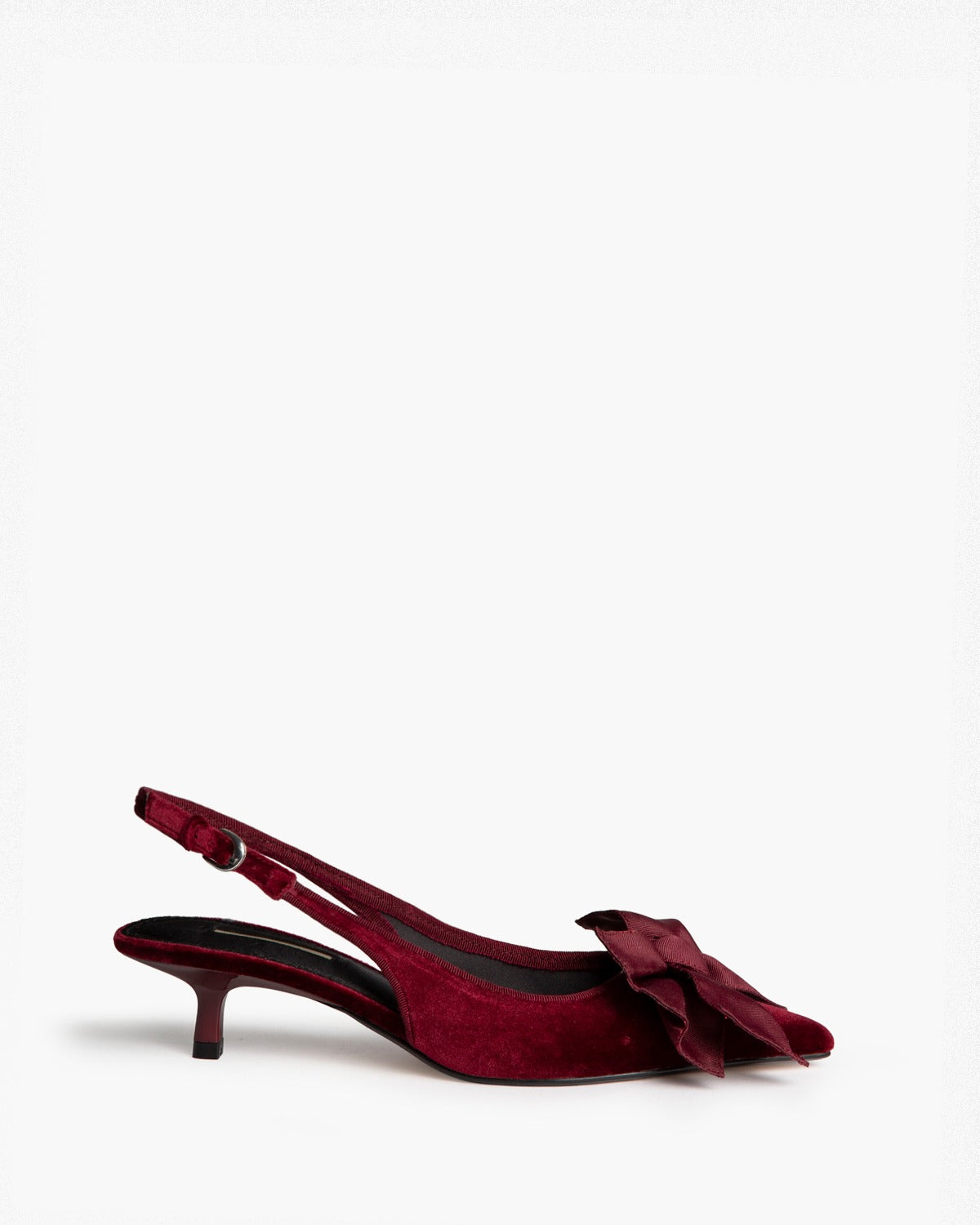 CORINA M6690 bordeaux velvet pointed-toe kitten-heel slingback – view 4