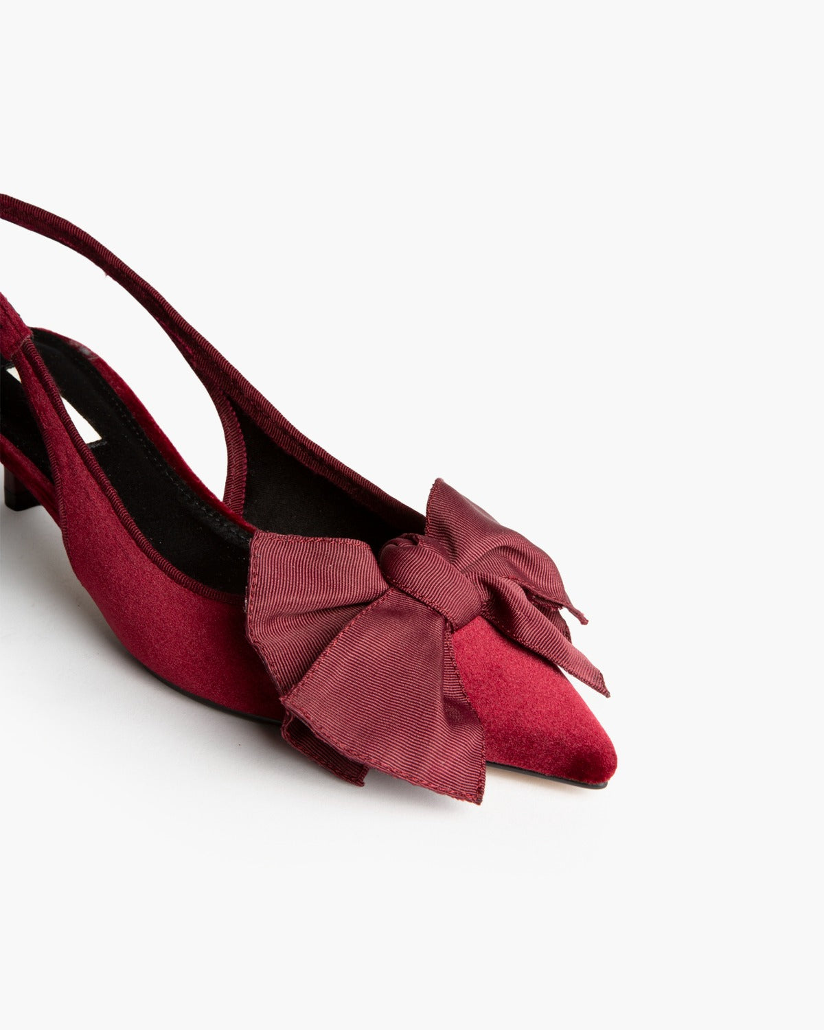 CORINA M6690 bordeaux velvet pointed-toe kitten-heel slingback – view 5