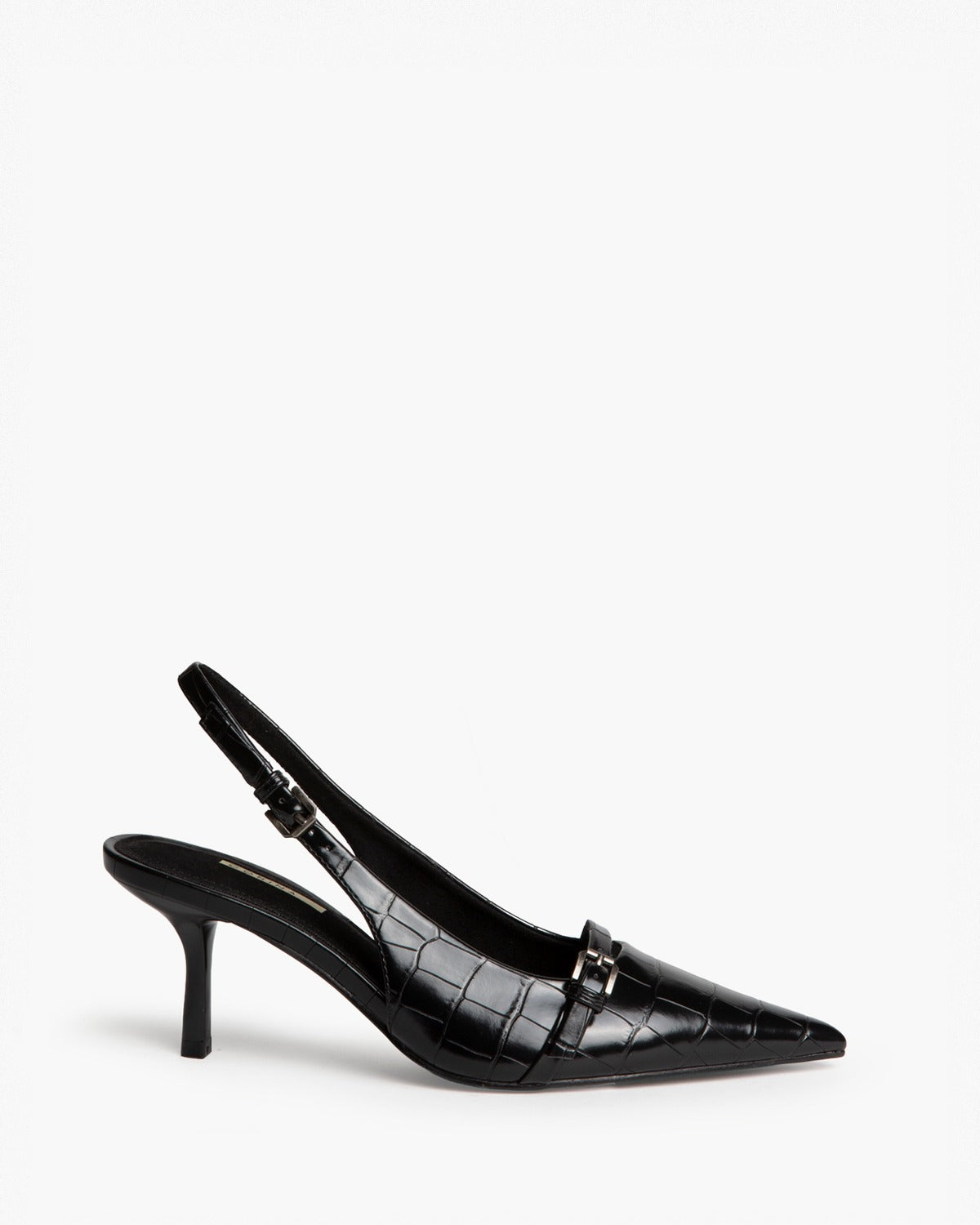 CORINA M6710 black croc-effect slingback – view 1