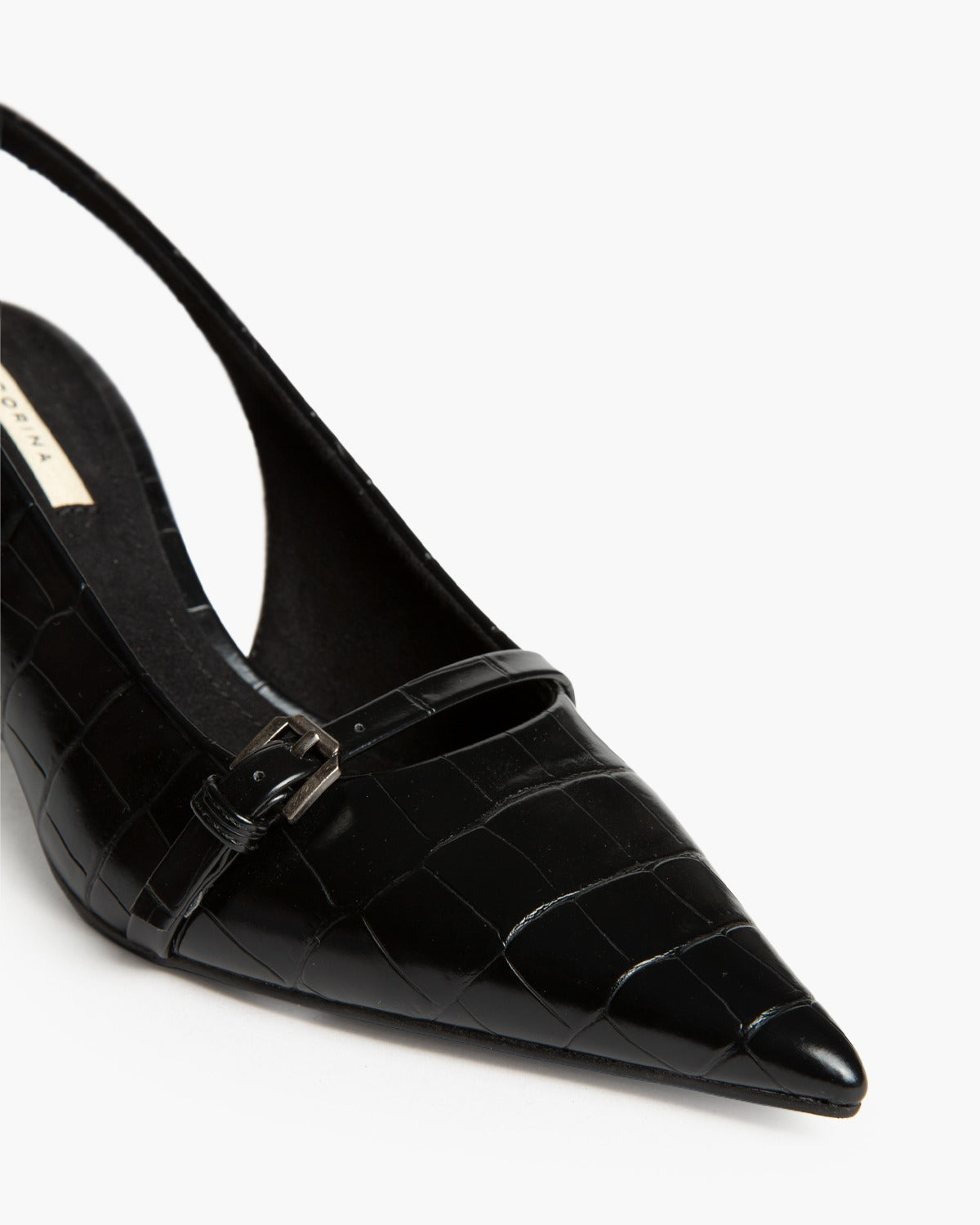 CORINA M6710 black croc-effect slingback – view 5