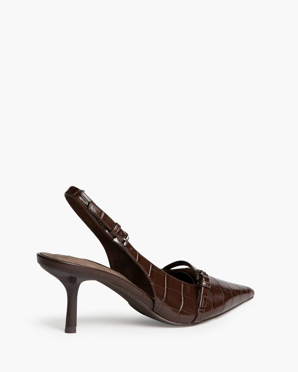 CORINA M6710 brown croc-effect slingback – view 2