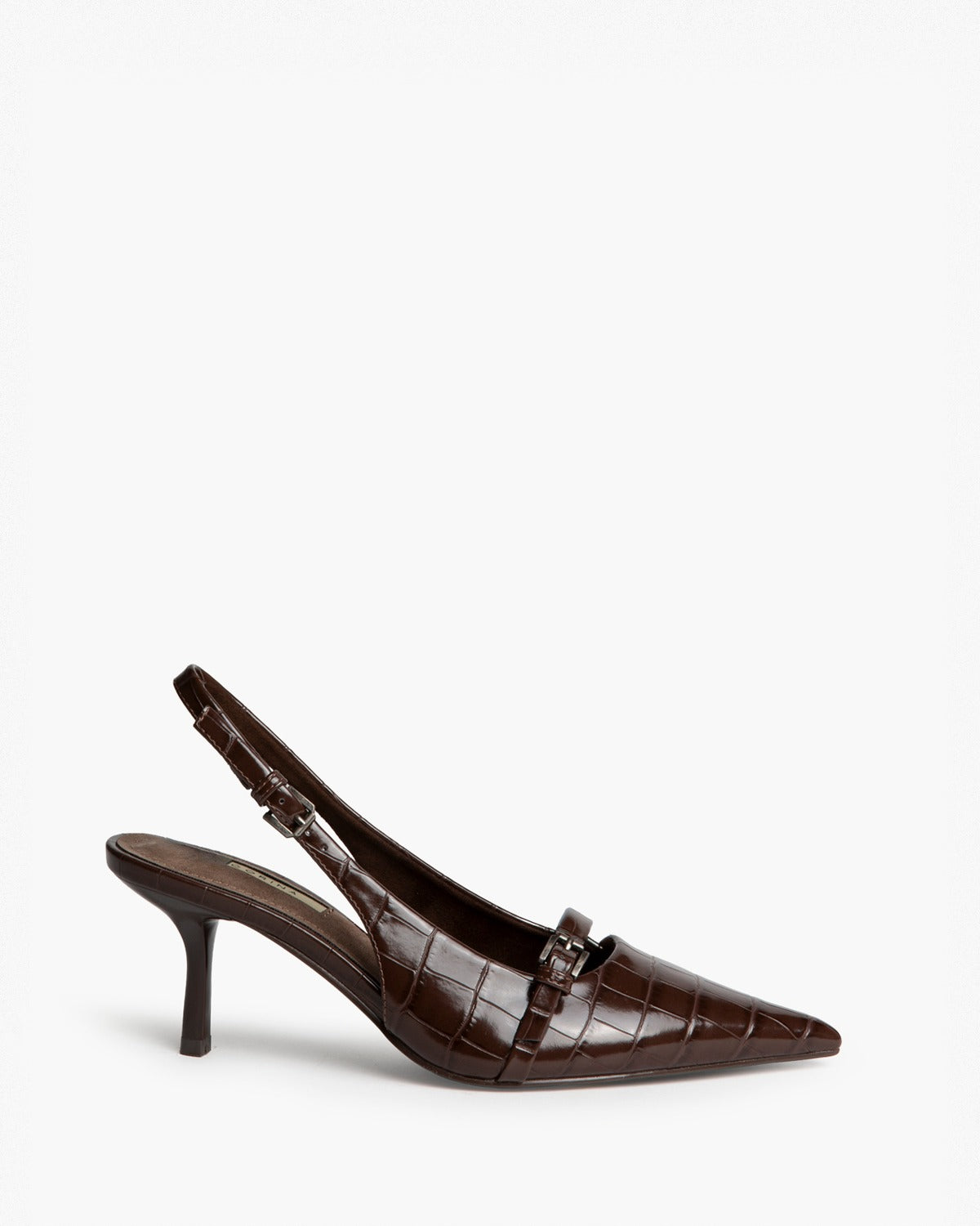 CORINA M6710 brown croc-effect slingback – view 5