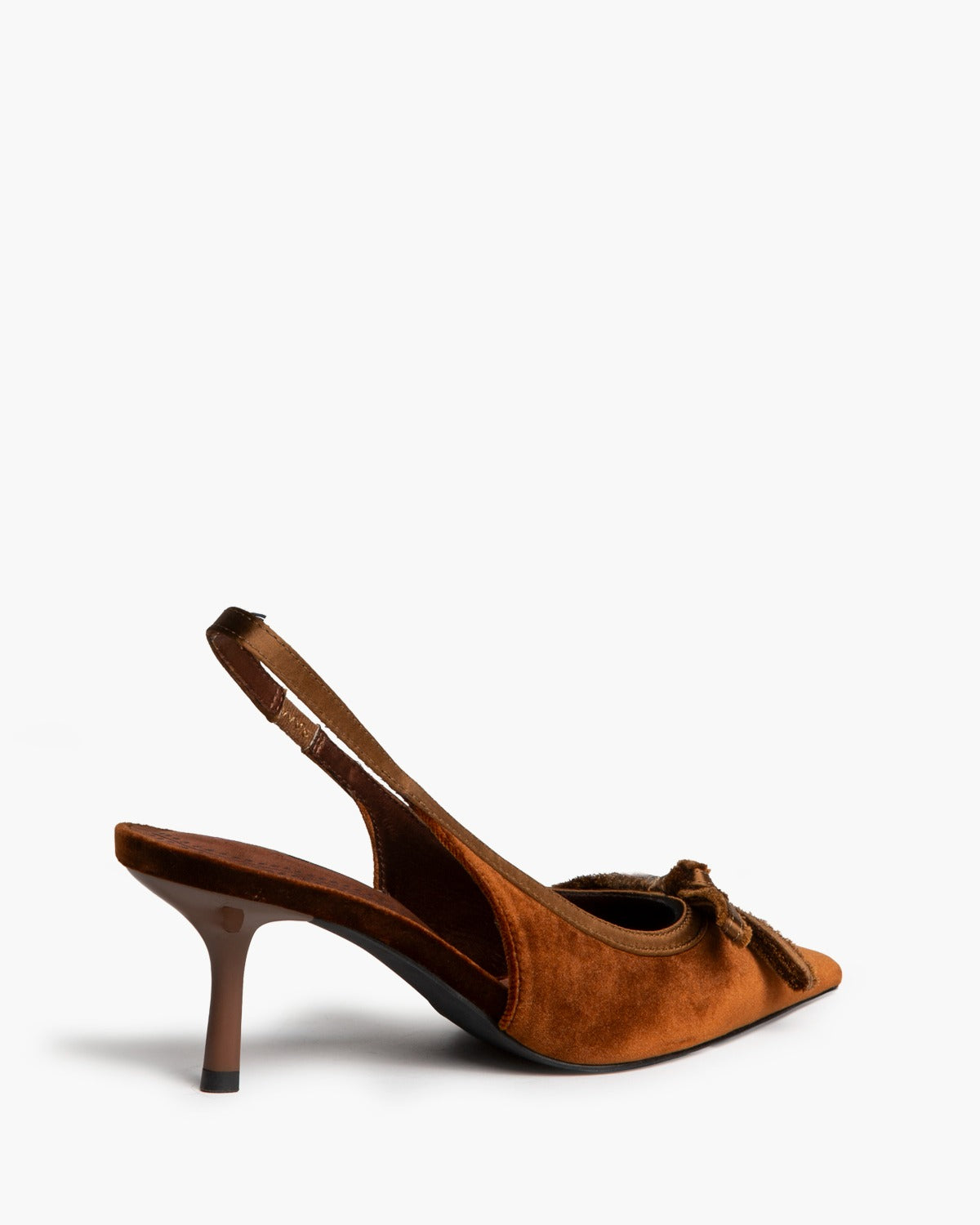 CORINA M6717 camel velvet bow-detail slingback – view 3