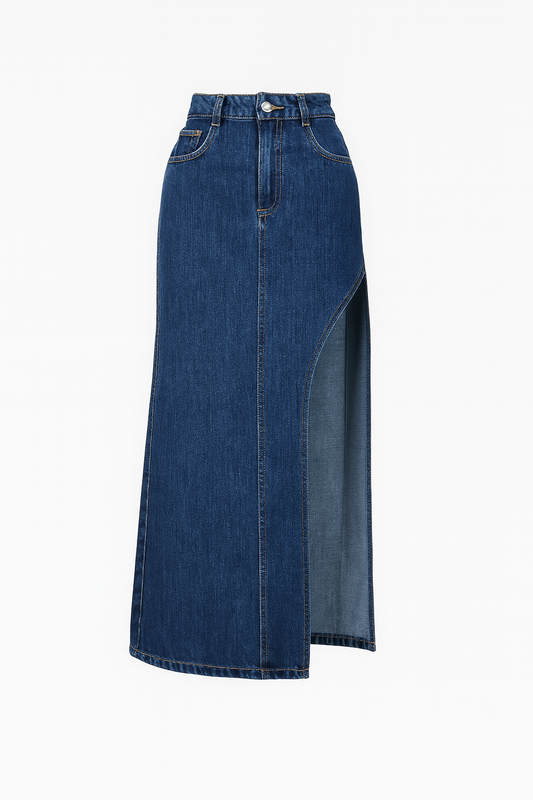Denim long skirt