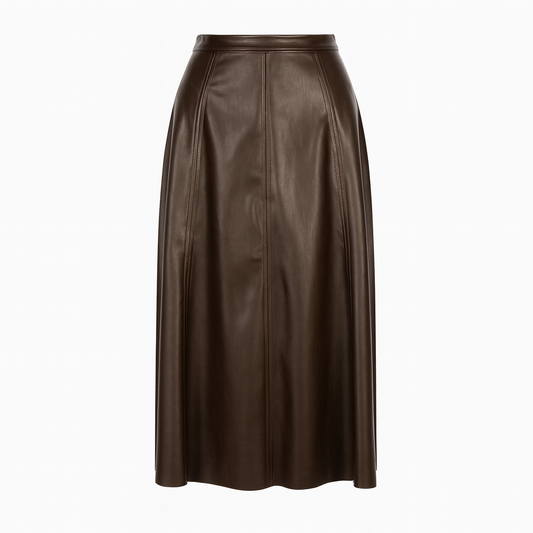 Leather brown skirt