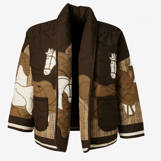 Printed brown jacket