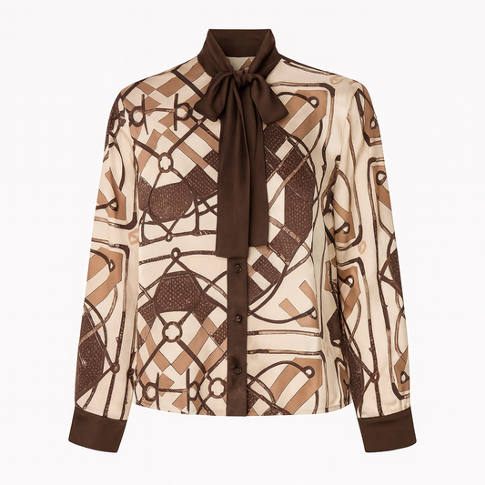 Printed shirt with bow