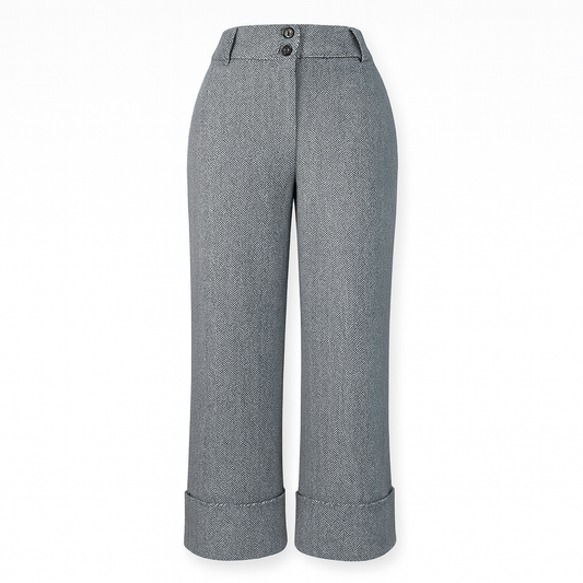 Pied de poule wide legs trousers