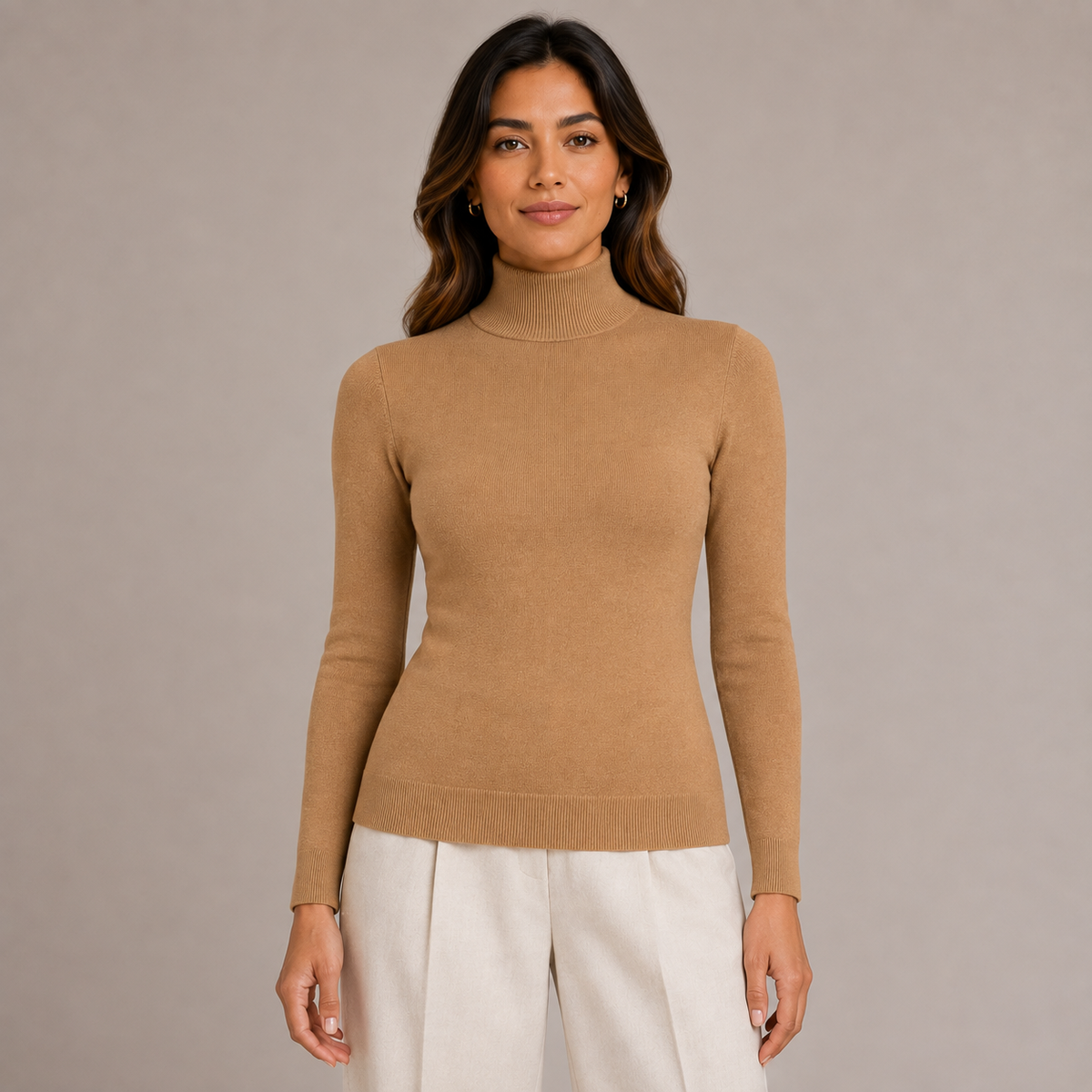 High neck basic sweater 