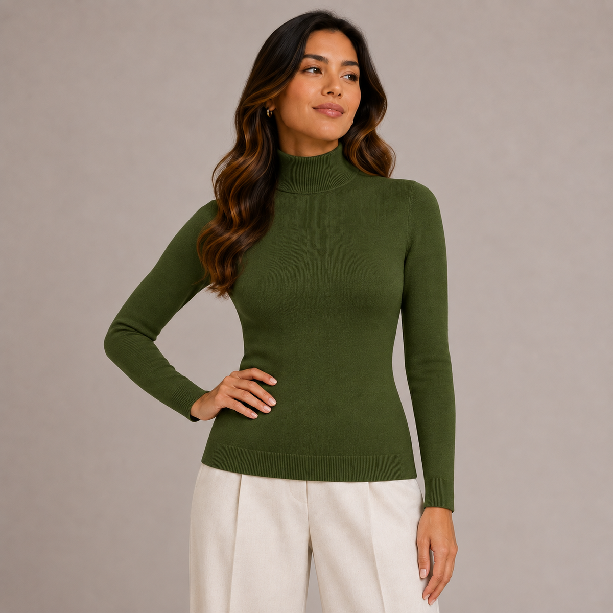 High neck basic sweater 