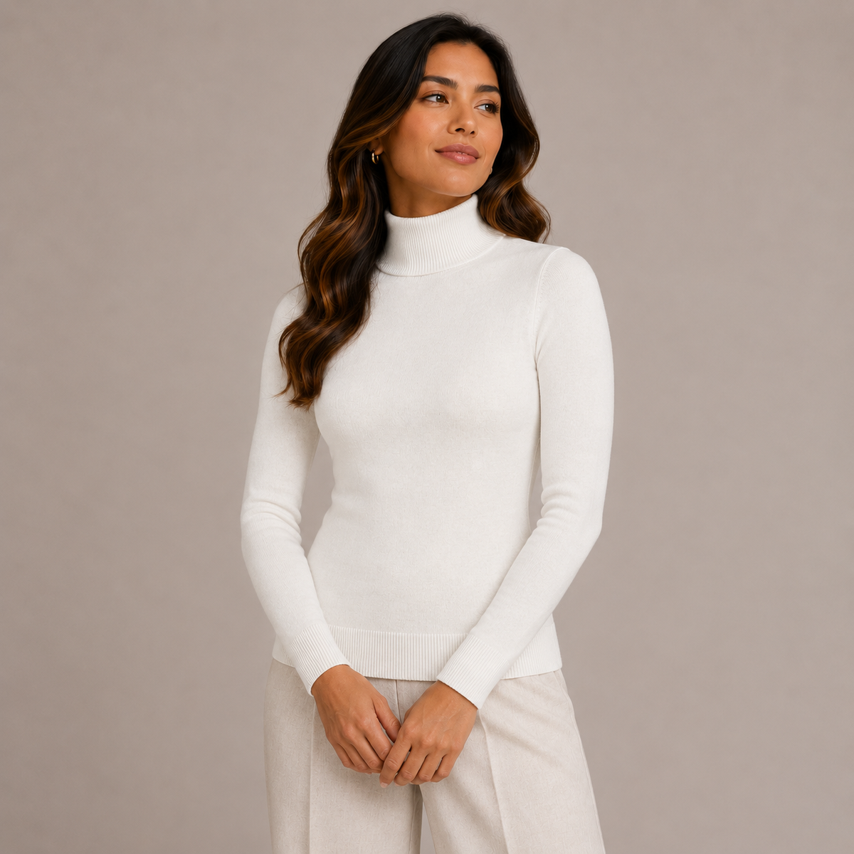 High neck basic sweater 