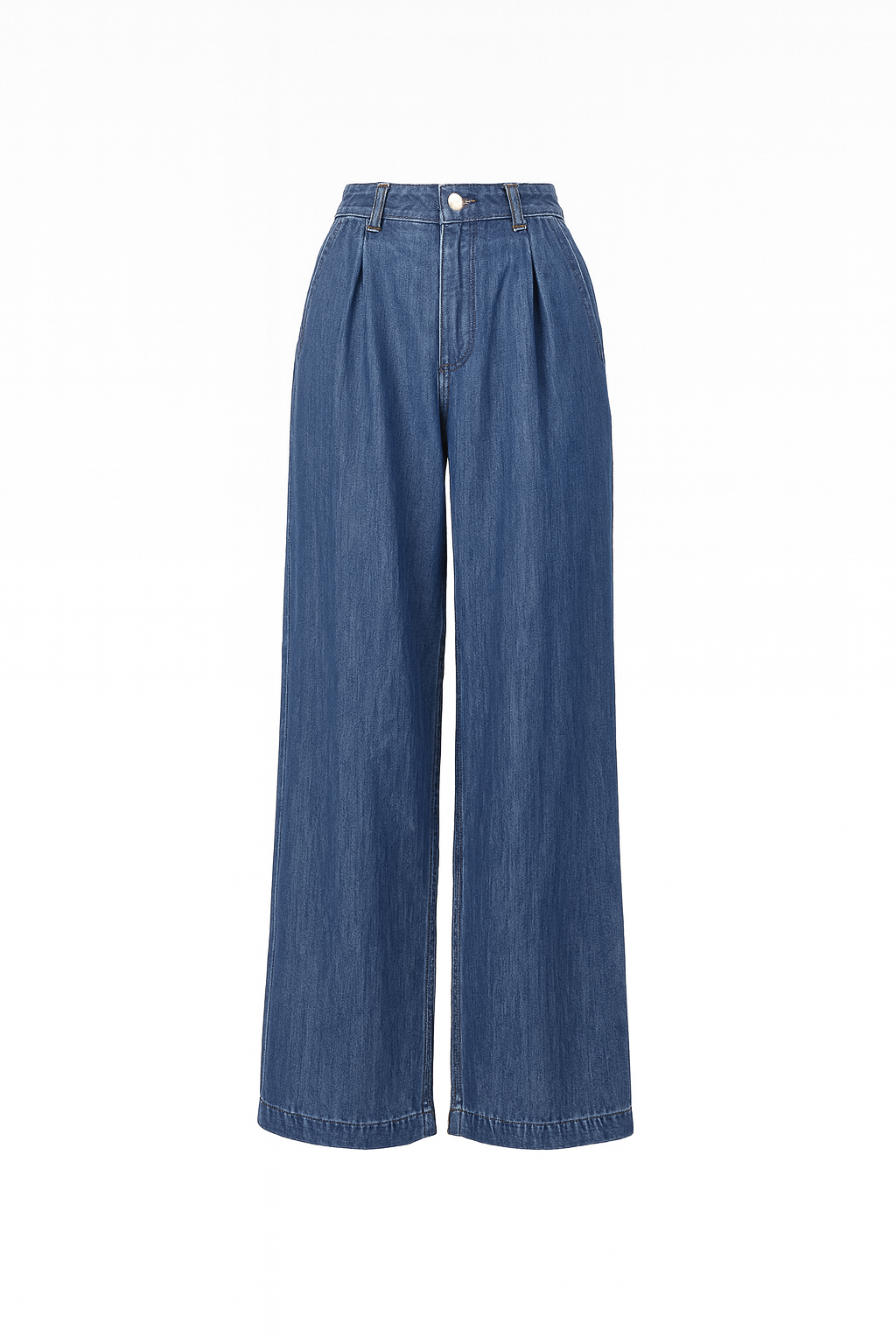 high waisted wide leg denim jeans