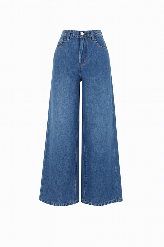 Extra wide legshigh waist palazzo jeans
