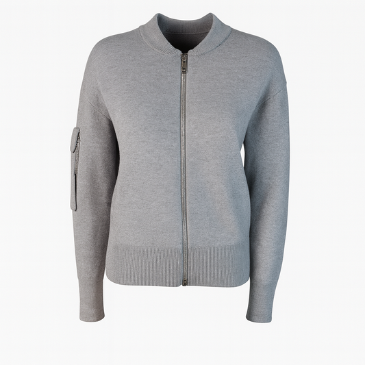 Open knit zip cardigan