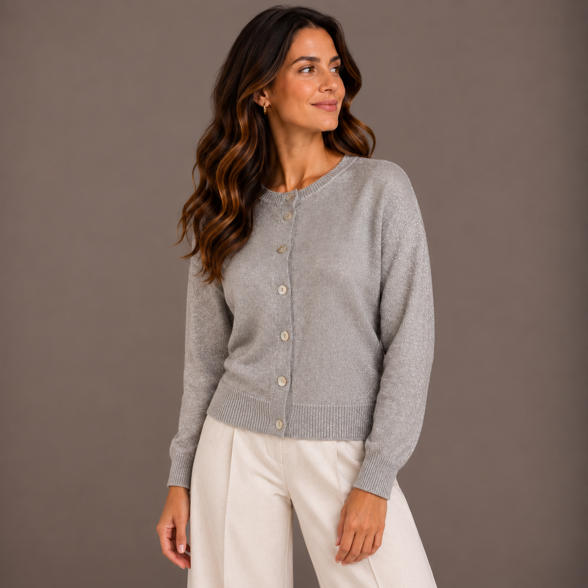Metallic Cardigan – Silver & Gold 